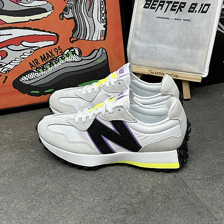 368 - NEW BALANCE 327 WHITE SUEDE NEON - WS327NB