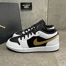 513 - NIKE AIR JORDAN 1 LOW  'WHITE BLACK GOLD' 553560-172