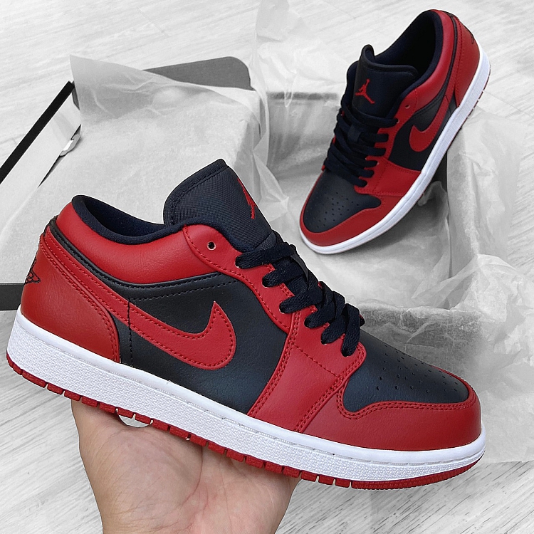 Giày Air Jordan 1 Low Reverse Bred Chính Hãng Phối Màu đỏ đen