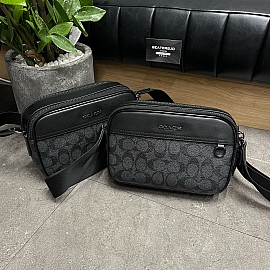 556 - TÚI ĐEO CHÉO COACH NAM GRAHAM CROSSBODY CANVAS ĐEN - C4149