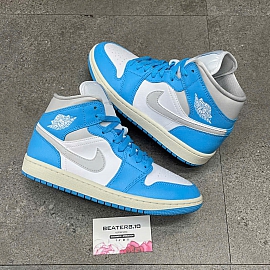 632 - Giày Air Jordan 1 Mid Dark Powder Blue - BQ6472-400