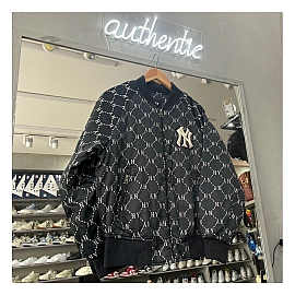 341 - ÁO BOMBER MLB DIAMOND MONOGRAM JACQUARD NY YANKEES BLACK - 3AJPM0224-50BKS