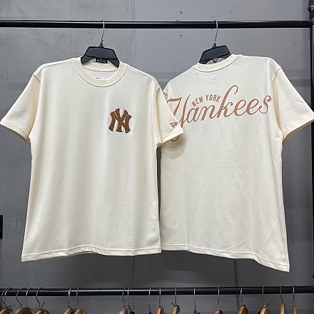 654 - Áo Thun New Era New York Yankeess Kem Chữ Nâu - 12565461