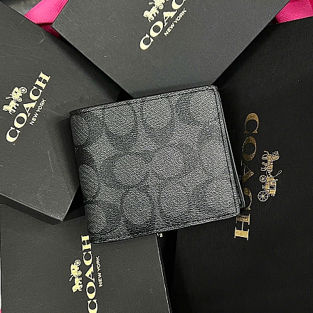 163 - Ví Coach Nam 3 In 1 Wallet In Signature Canvas - F74993