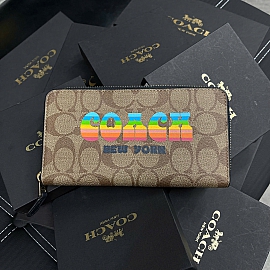 544 - VÍ COACH ACCORDION DÁNG DÀI KHÓA ZIP WALLET - F73510